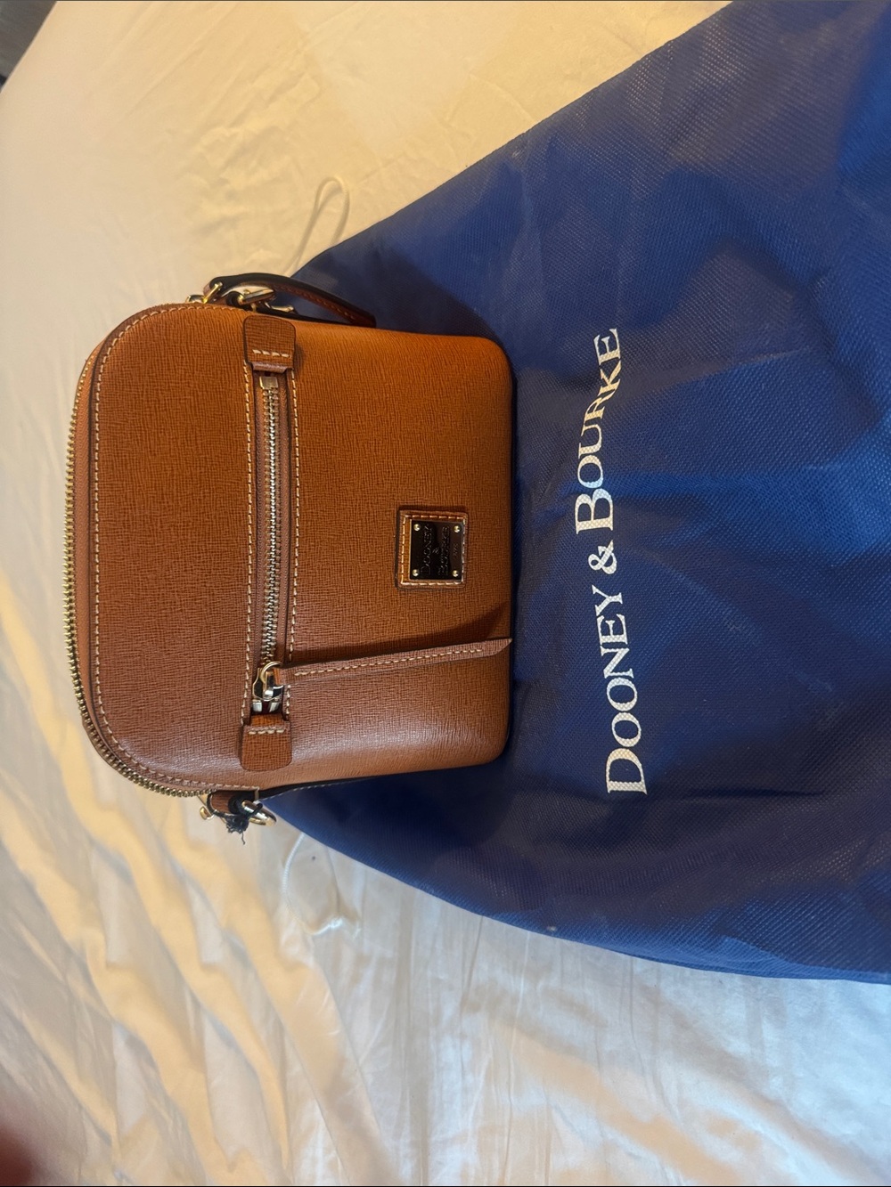 Dooney & Bourke Tan Leather Mini Messenger Crossbody
